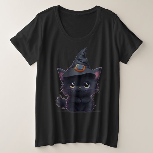 Joli chat noir de Halloween fantaisiste (Design devant)