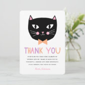 Joli chat noir pastel merci carte d'anniversaire (Debout devant)
