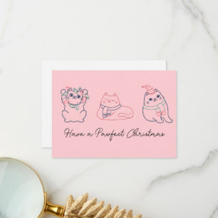 Joli Chat Rose Noël Merci
