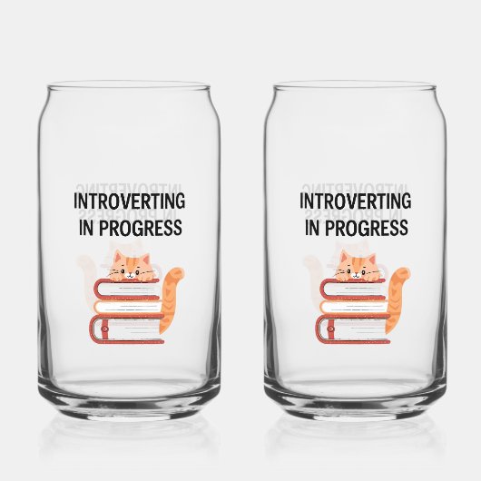 Joli Chat sur des Livres "Introverti en Progrès" (Recto)