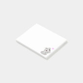 Joli chat tigré et cœur sur des notes Post-it blan (Incliné)