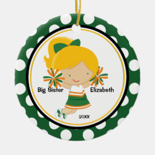 Joli Cheerleader Grande Soeur Ornement de Noël