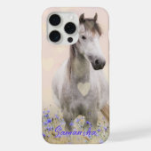 Joli cheval blanc Fleur violette Case-Mate iPhone (Verso)