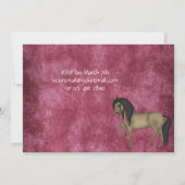Joli Cheval Brown et Fleurs Invitation Anniversair (Dos)