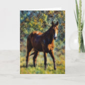 Joli Cheval dans le Pré Carte d'Art Paisible (Devant)