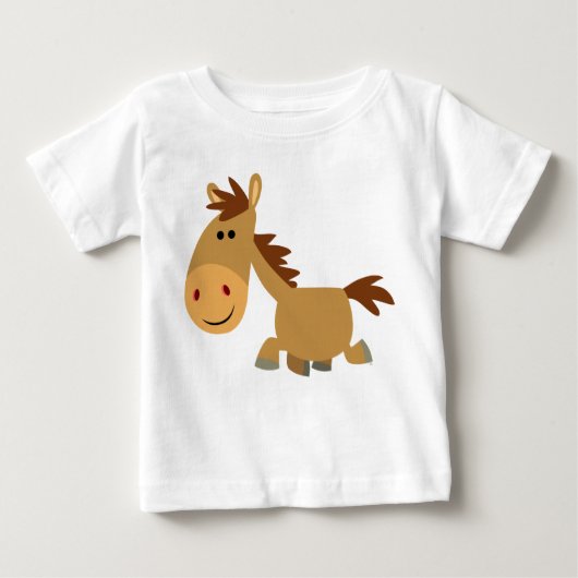 Joli Cheval de Cartoon Douce T-shirt bébé (Devant)