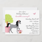 Joli Cheval de Jardin Invitations de fête d'annive (Dos)
