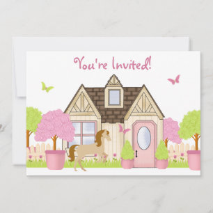 Joli Cheval de Jardin Invitations de fête d'annive