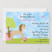 Joli Cheval de Jardin Invitations de fête d'annive (Dos)