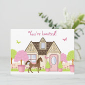 Joli Cheval de Jardin Invitations de fête d'annive (Debout devant)