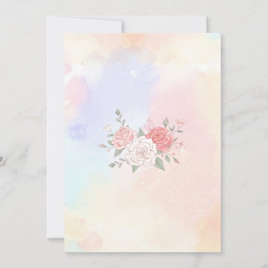 Joli Cheval et Fleurs Invitation Anniversaire (Dos)