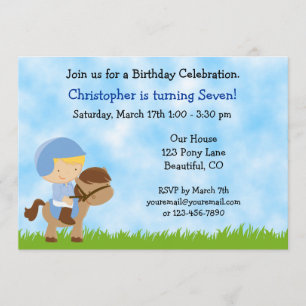 Joli cheval Invitation d'anniversaire pour garçons