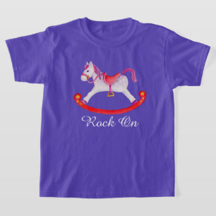 Joli cheval rocking peint art filles t-shirt