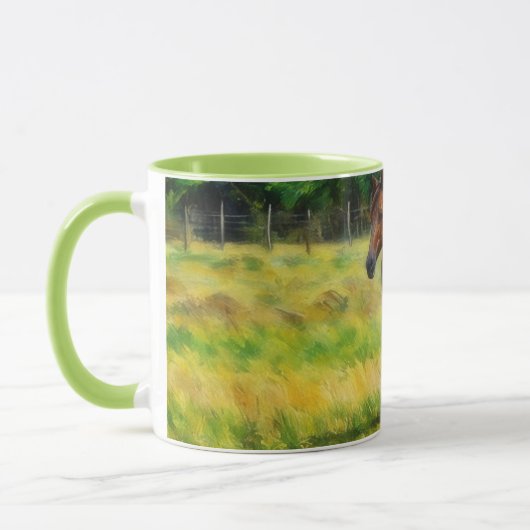 Joli Cheval sur une ferme Cheval Art Mug Cup (Gauche)