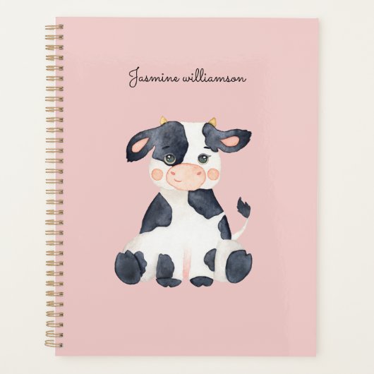 Joli chic vache aquarelle rose (Devant)