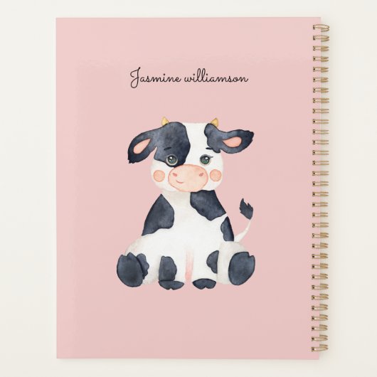 Joli chic vache aquarelle rose (Dos)