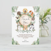 Joli chien coquelicot vert Anniversaire Merci (Debout devant)