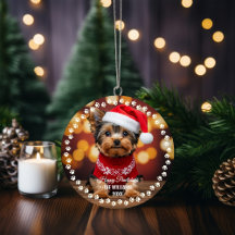 Joli chien de Noël Joyeux Noël 2 faces 2 photos