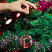 Joli chien de Noël Joyeux ornement photo de Noël