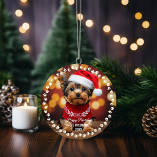 Joli Chien de Noël Joyeux Vacances 2 faces 2-Photo