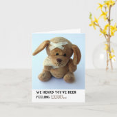 Joli chien en peluche mignon obtenir carte de bien (Fleur jaune)