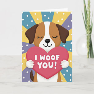 Joli Chien Je Vous Aime Carte à Coeur
