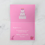 Joli chien rose, chat et carte de séduction de gât (Intérieur)