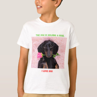 Joli chiot avec T-shirt Rose pour enfants