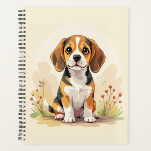 Joli chiot Beagle tricolore noir, fauve et blanc