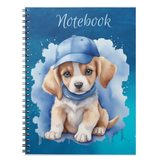 Joli Chiot Blue Eyes Flexible Oreilles Carnet Spir (Devant)