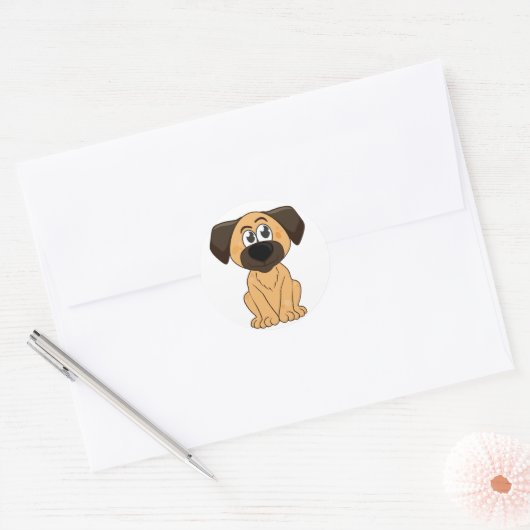 Joli chiot Brown - Sticker (Enveloppe)