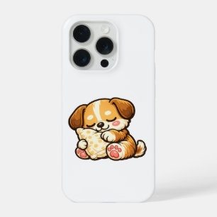 Joli chiot endormi avec un oreiller