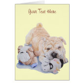 Joli chiot shar pei jouant avec les teddies (Devant)