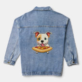 Joli chiot tenant une tranche de pizza (Verso)