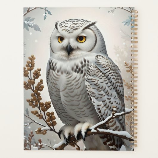 Joli Chouette blanche neige hiver (Dos)