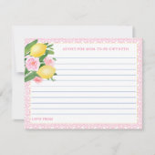 Joli Citron Rose Conseils Pour Carte Maman-To-Be (Devant)