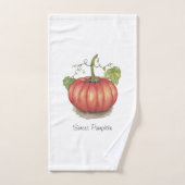 Joli Citrouille Avec Vins En Aquarelle (Serviette à main)