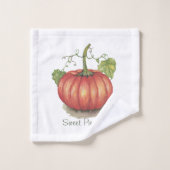 Joli Citrouille Avec Vins En Aquarelle (Gant de toilette)