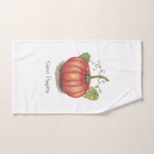 Joli Citrouille Avec Vins En Aquarelle (Serviette à main)