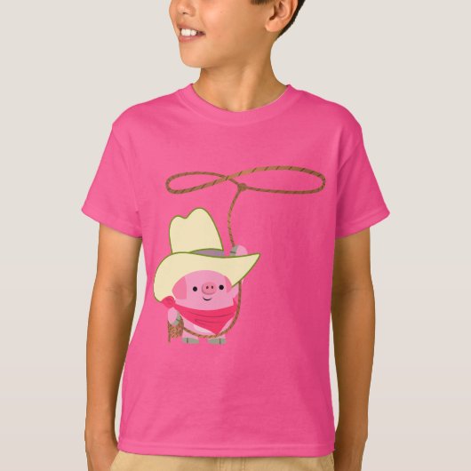 Joli Cochon De Bois De Dessin Avec T-shirt Enfants (Devant)