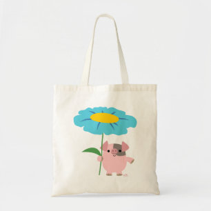 Joli Cochon De Cartoon Avec Sac Cadeau (Bleu)