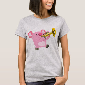Joli cochon de dessin Jouer T-shirt femmes de trom
