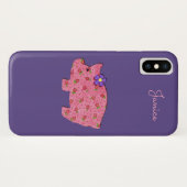 Joli cochon rose iPhone X Coque (Dos (Horizontal))