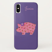 Joli cochon rose iPhone X Coque (Dos)