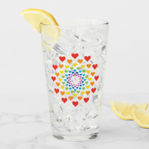 Joli coeur en verre de couleur arc-en-ciel