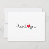 Joli cœur rouge vif Merci (Devant)