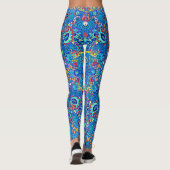 Joli coloré abstrait peint fleurs leggings (Dos)