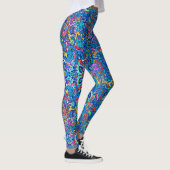 Joli coloré abstrait peint fleurs leggings (Droite)