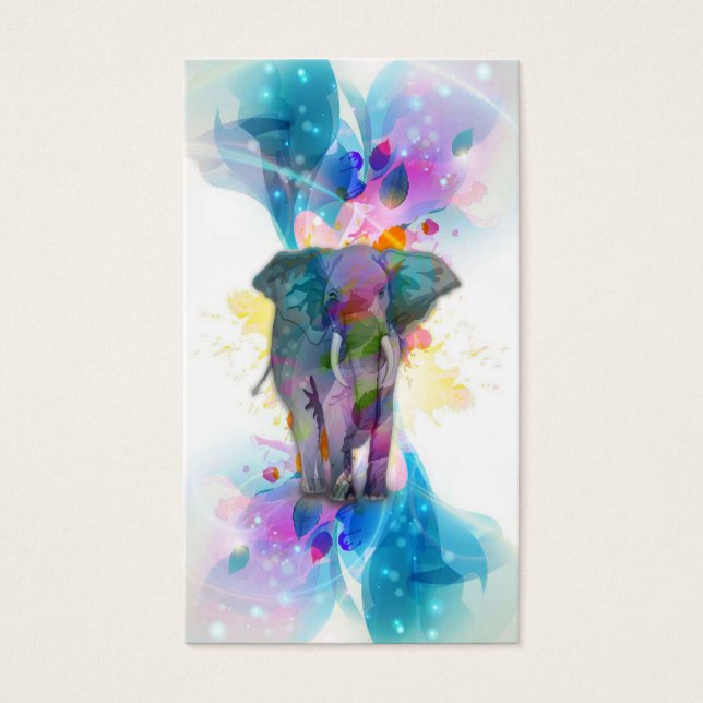 joli coloré aquarelle éclabousser éléphant (Devant)