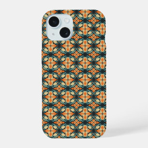 Joli Cool Lustré Orange Bleu Retro Flower